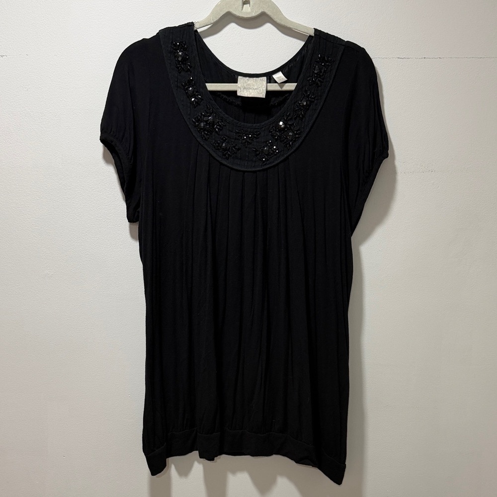 AVENUE Jeweled Embellished Scoop Neck Women's Top Sz 18/20 90s Y2K Vintage Retro